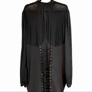 Forever 21 Mesh Corset Bodycon Dress 3X Black